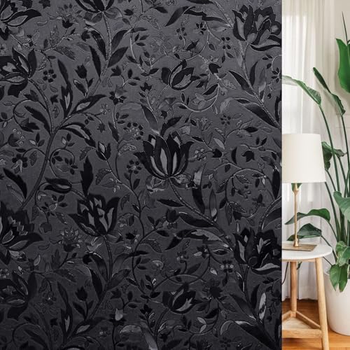 LEMON CLOUD Total Blackout Window Film - 100% Opaque Frosted Privacy Film for High Privacy...