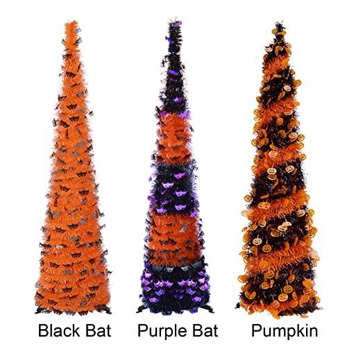 Arbre à crayons d'Halloween pliable de 1,5 m pour Noël et fêtes