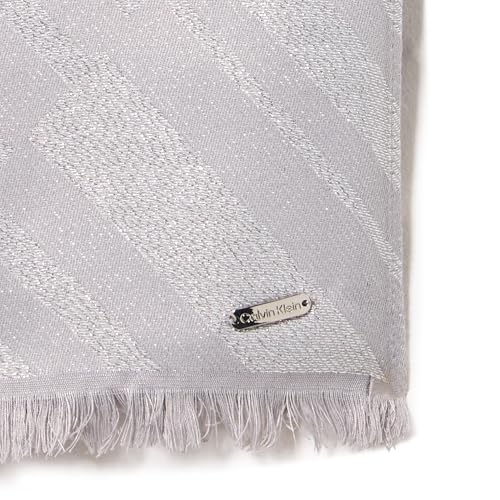 Calvin Klein Womens Diagonal Stripe Metallic Lightweight Scarf3