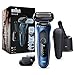 Produktbild Braun Series 6cc Sensitiver Rasierer Herren, Elektrorasierer mit 3 flexiblen Klingen, Barttrimmer, Reinigungsstation, 50 Min Laufzeit, EasyClick Aufsätze, Wet&Dry, B7500cc, blau