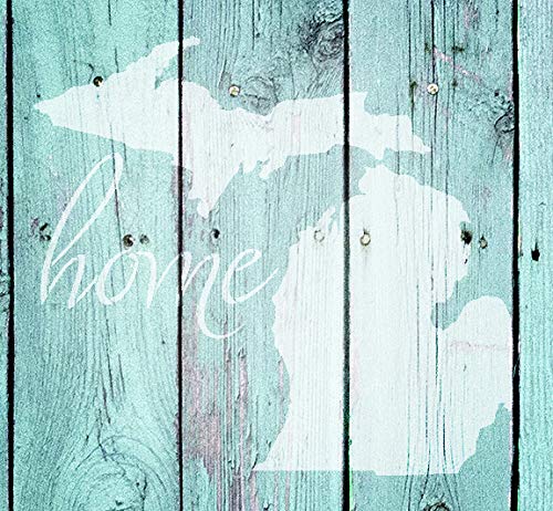 Home - Michigan - State Stencil - By Studior12 | Reusable Mylar Template | Use To Paint Wood Signs - Pallets - Pillows - T-Shirts - Diy Home Decor - Select Size (13" X 13") #TOP2