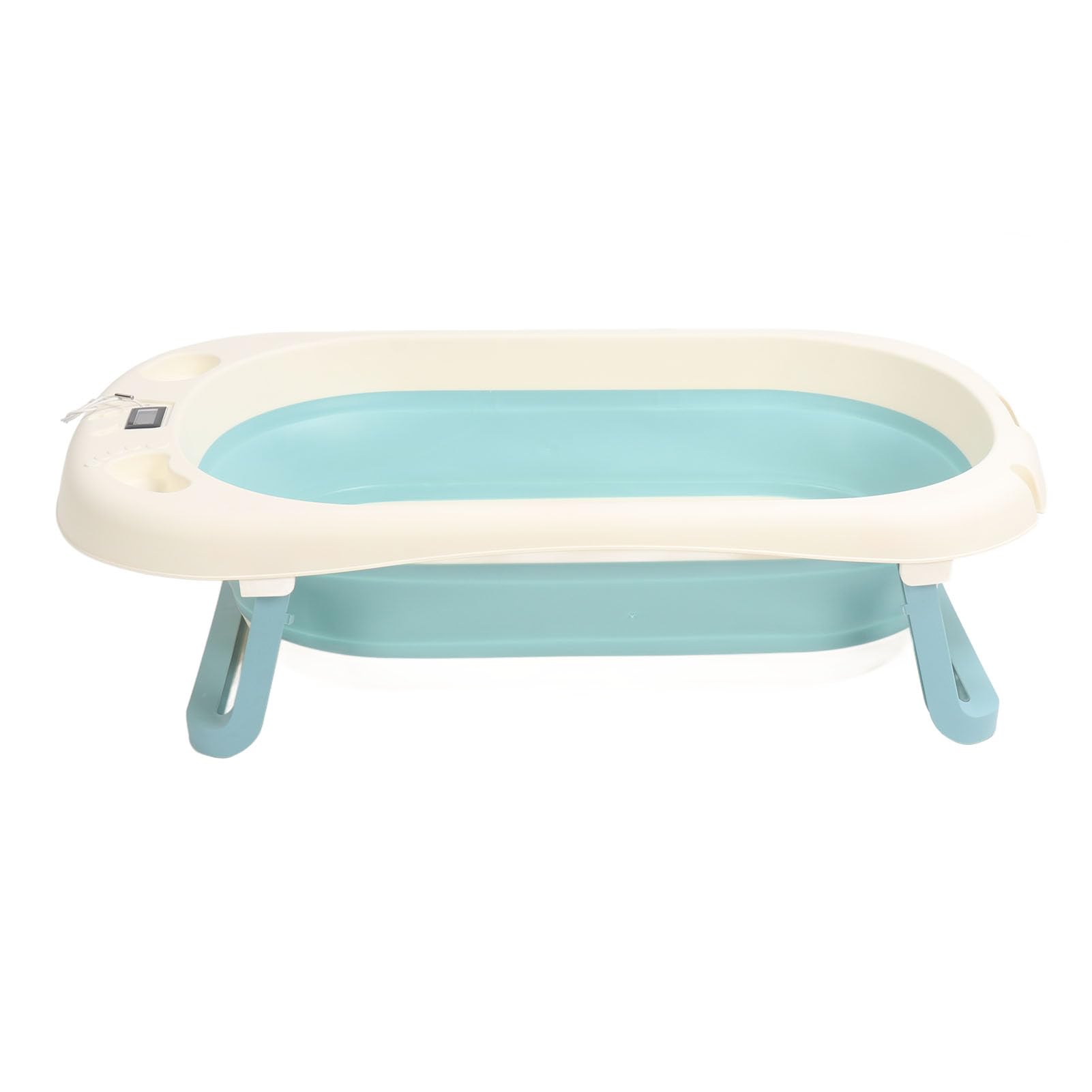 Bañera Plegable para Bebés con Sensor de Temperatura y Orificio de Drenaje para Recién Nacidos y Niños Pequeños Hecha de PP TPE 30,5 X 17,5 Pulgadas (Verde)
