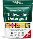 TrulyFree Auto Dishwasher Soap, 12.5oz Bag - Natural Concentrated Formula - Dish Soap, Dishwasher Detergent Cleaning Supplies, Hard Water Stain Remover, Sparkling Clean Dishes, No Harmful Ingredients