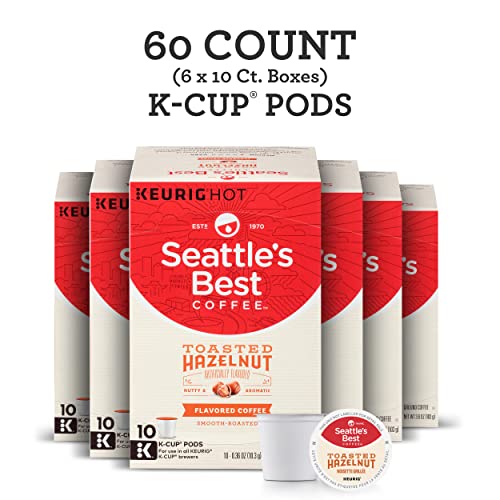 Seattle's Best Coffee Toasted Hazelnut Flavored Medium Roast K-Cup Pods | 6 Boxes Of 10 (60 Total Pods) #TOP2