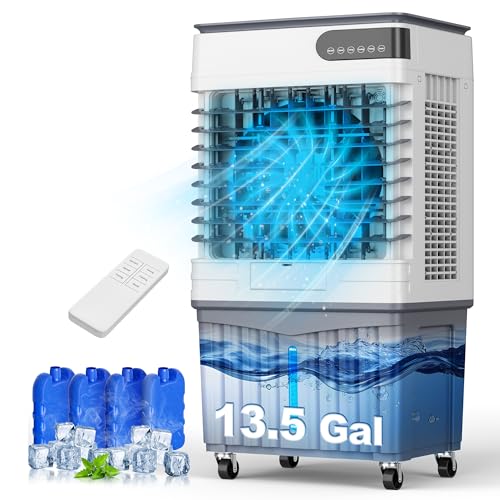 3400 CFM Swamp Cooler with 13.5 Gal Tank, Remote, 12H Timer