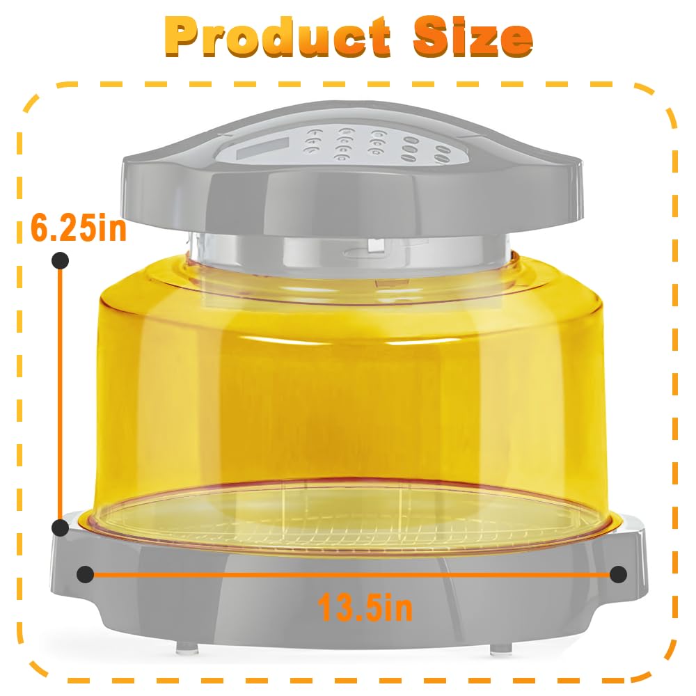 Replacement Power Dome for Nuwave Oven, Advanced Plastic Hood Cover for Nuwave Oven Pro Plus and Elite Oven, Transparent Amber