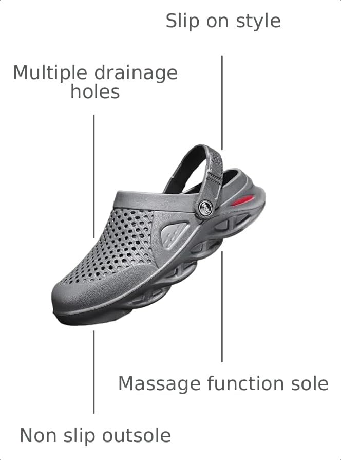 Image of SECHRITE Clogs for Men Slip on Rubber Clogs Summer Water Shoes Gardening Shoes