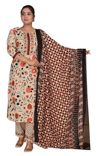 Kurta et dupatta en coton pour femme vêtement traditionnel imprimé bohème chic