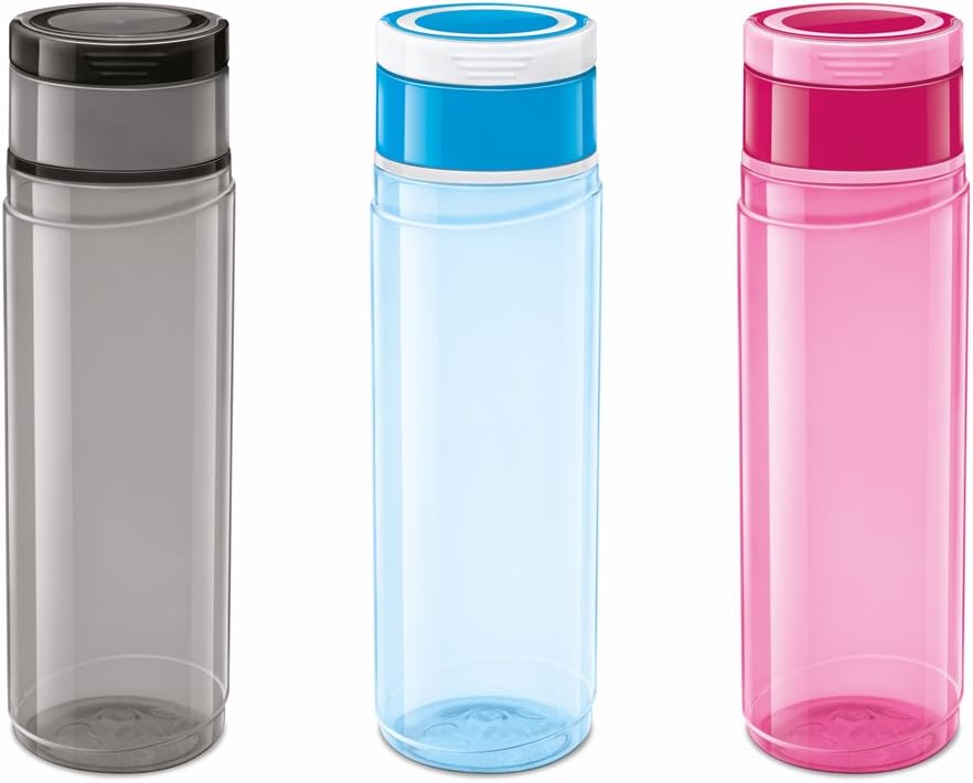 Milton Vegas Plastic Water Bottle Set, 1 Litre, Set of 3, Multicolour
