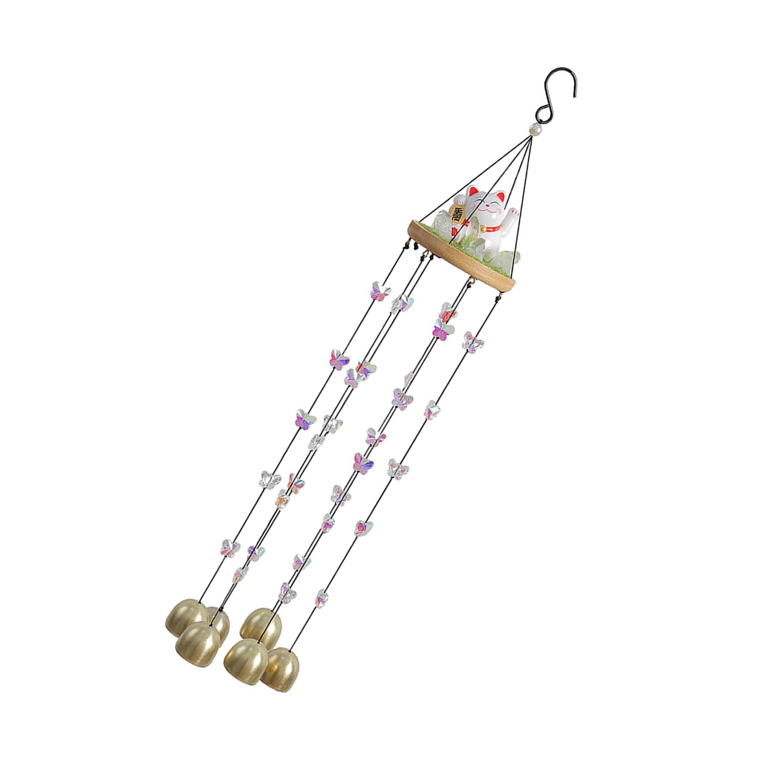 Kalttoy Artistic Copper Bells Fortunes Cats Windchimes Hanging Suncatchers for Home Garden Decoration Creates Soothing Sound Cats Windchimes