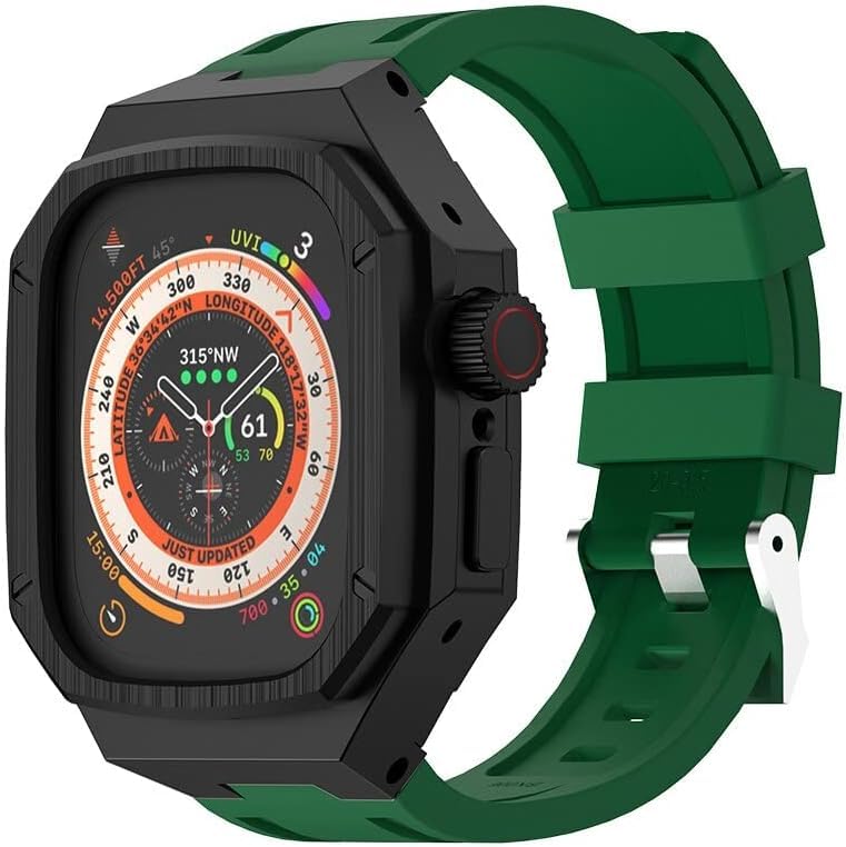 Correa de goma de 49mm y carcasa de metal para Apple Watch Ultra 1