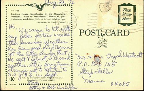 Miniatura 2 de Equinox House Manchester, Vermont VT Original Vintage Postcard 1972