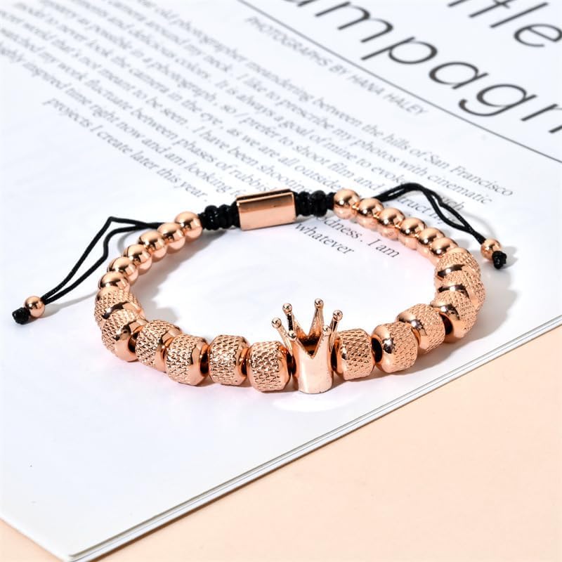 To My Man- Straighten Your Crown Bracelet Gift,to My Man Bracelet Gifts for Men, Adjustable Stainless steel Crown Bracelets for Husband Boyfriend, Valentine Birthday Christmas Gifts for Men - Image 3