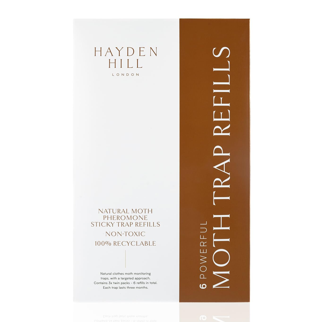 Hayden Hill Moth Traps - Refill Pack (6 Strips in Total) – Odor-Free for Monitoring Clothes Moths & Closets - Moth Phermonones for Clothing Protection