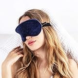 Sleepymoon Minky Weighted Sleep Eye Mask with Glass Beads Warm Plush for Sleeping Travel Yoga Airpla