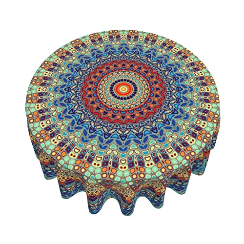 Betginy Mandala Round Tablecloth 60 Inch Waterproof Rustic Colorful Boho Tablecloths Fabric Farmhouse Table Cloth Decorative For Picnic Party Holiday Home Indoor Outdoor #TOP2