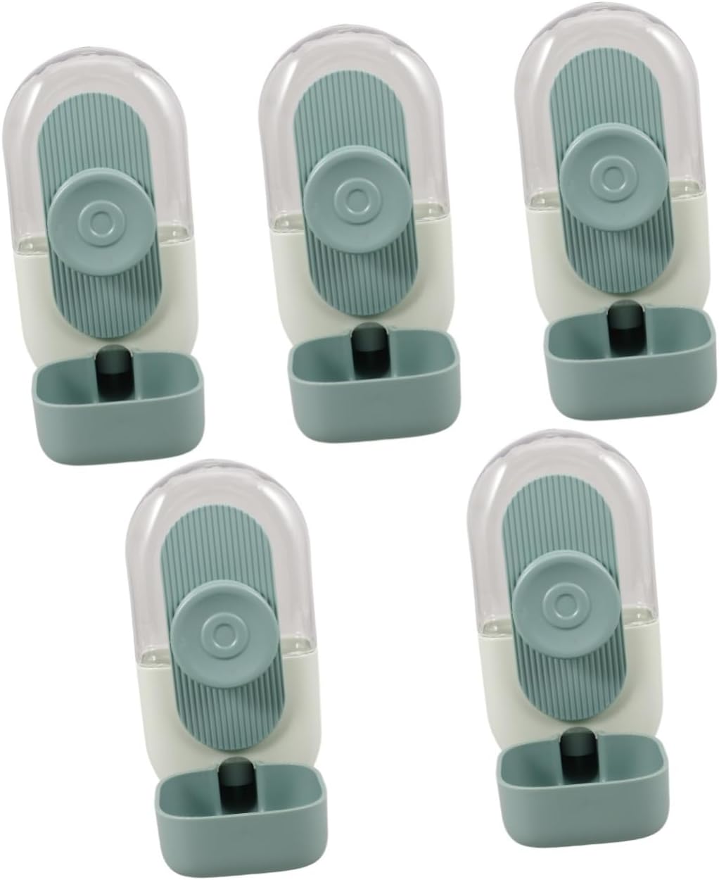 BESPORTBLE 5pcs Pet Water Dispenser for Dogs and Cats Hanging Gravity Feed Water Bottle Leak Design Body for Easy Monitoring for Cages and Crates Mint Green