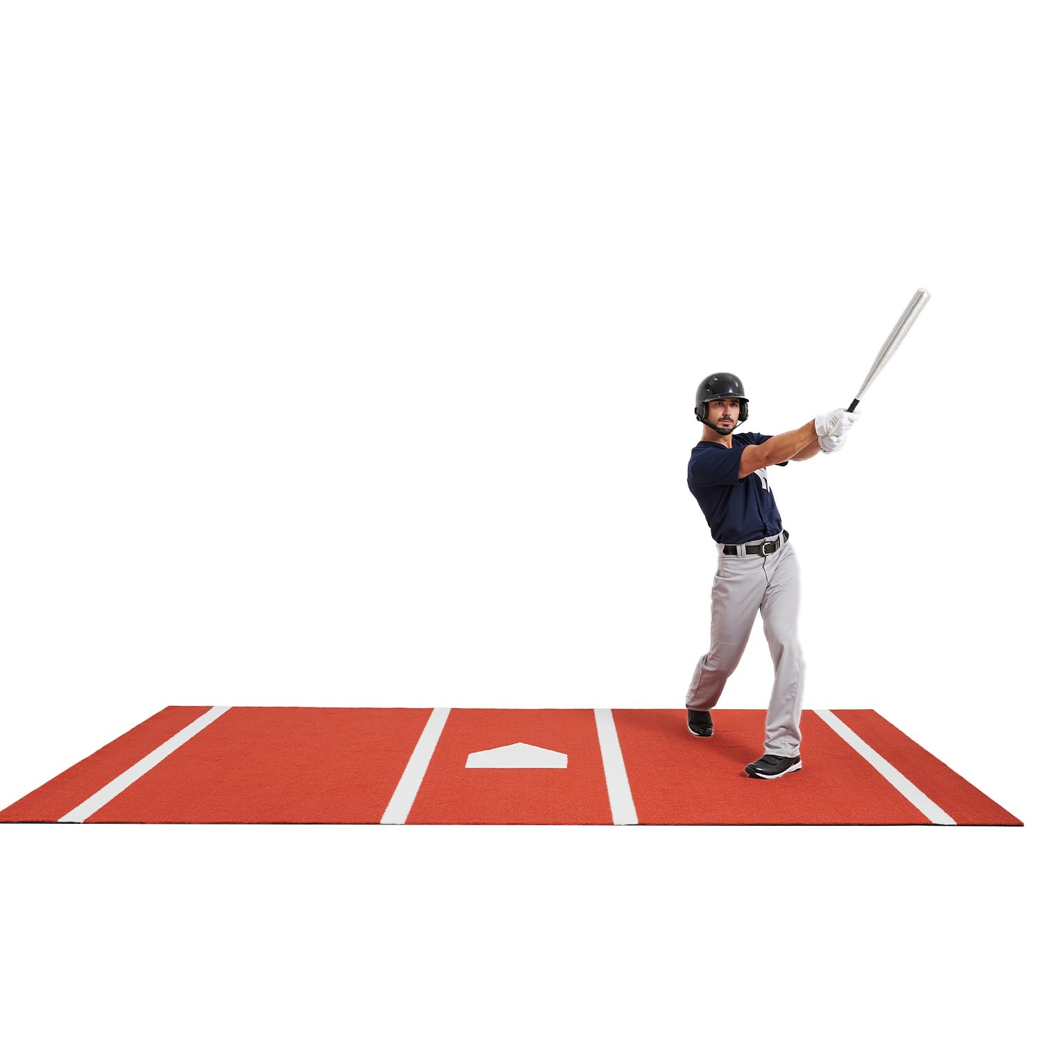 GSK Baseball Hitting Mat 6ft.×12ft. UV Resistant Synthetic Turf TPR Non-Slip Base Batters Box Batting Mat Roll Clearly Target Zones Softball Pitching Portable Carrying Straps
