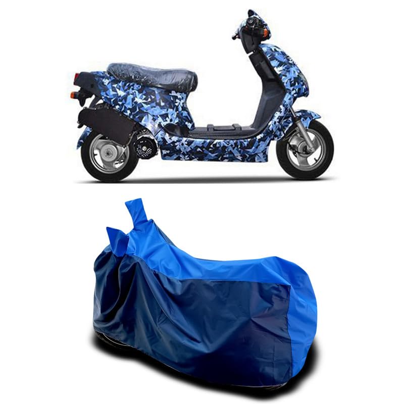 Image of DUFFEL-Two Wheeler Bike Body Cover Compatible for Hero Electric Axlhe-20 Heat Protectio /UV-Rays /Birds Dropping /DustProof /Waterproof All Variants [Nevay Blue]