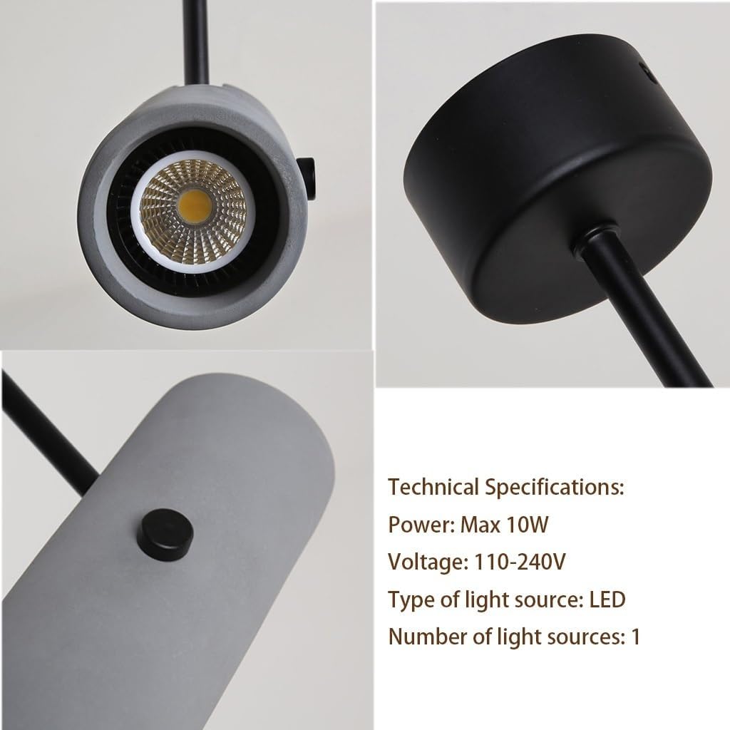 Spotlight Wall Lamp, Concrete Rotatable Wall Sconce, Grey Cement Wall Light for Bedroom, Art Gallery, Showroom, Hallway, Industrial Fixture, Accent Lighting, Entryway Loft Parlor