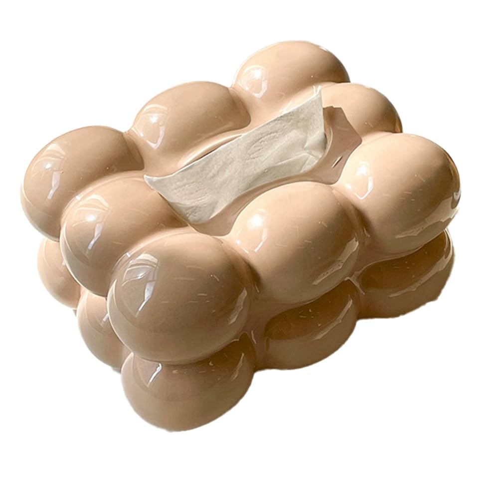 Eyyvxmep Bubble Design Tissue Box Holder Paper Dispenser For Bathroom Dining Table Stylish Tissue Organizer Decorative Napkin, E