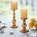 2 Pcs Gold Pillar Candle Holders, Gold Candlestick Most Ideal for 3