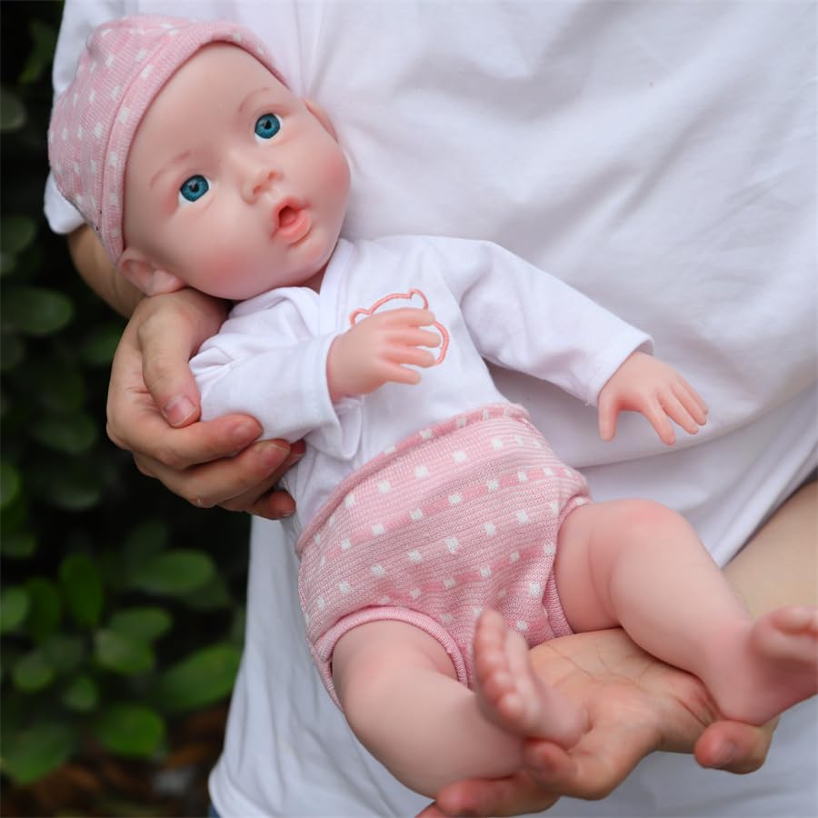Muñeca bebé realista de silicona 16.5 pulgadas miniatura 5