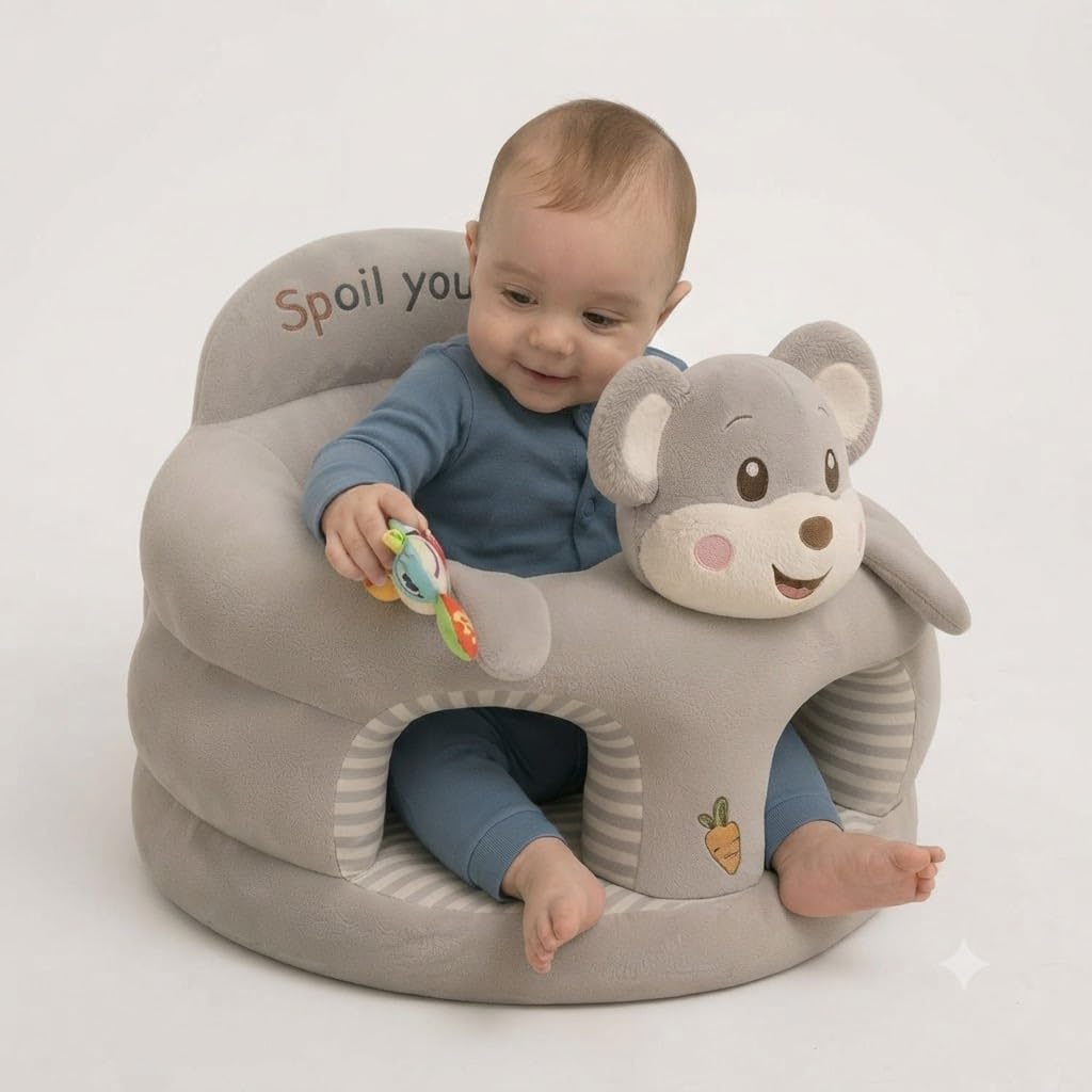 Soft Plush Baby Support Seat – Comfortable Cartoon Animal Design Chair for Sitting Up, Infants & Toddlers.-picture-23