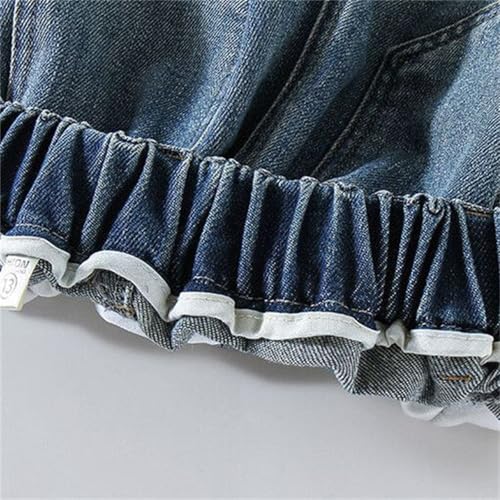 Kids Girls Baggy Jeans Wide Leg Bow Print Elastic Waistband Pants Teen High Waist Straight Leg Casual Fall Trousers3