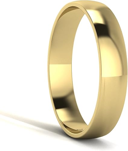Vista 3 de LANDA JEWEL Anillo de boda unisex de oro macizo de 10 quilates, blanco, rosado y amarillo de 4 mm, cómodo, tradicional, altamente pulido, banda lisa