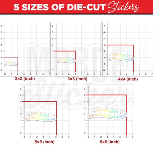 Image of (3Pcs) Probably Overstimulated Sticker Overstimulated Retro Rainbow Sticker 2 inch Die-Cut Waterproof Vinyl Sticker for Hard Hat Laptop Water Bottle Phone Kindle Decal Stuff Gifts for Her Him 2 Inches