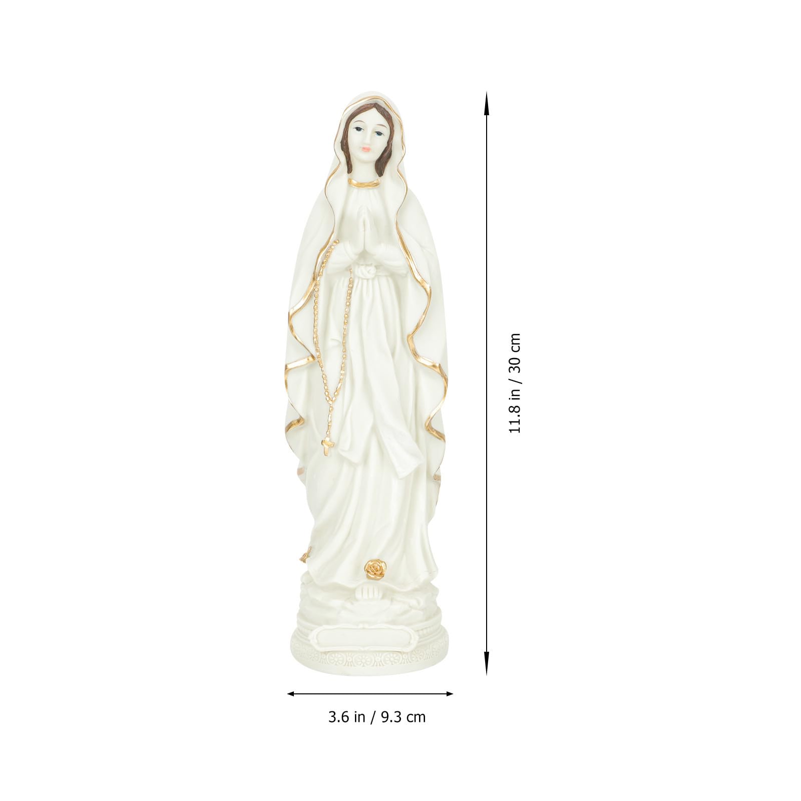 Resina Bianca Statua di Maria Decorazione Religiosa, Luminosa