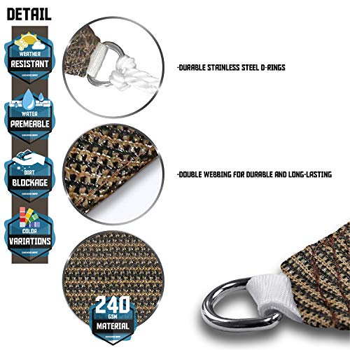 Tang Sunshades Depot Brown 18' X 18' Sun Shade Sail Permeable Canopy Cover Customize Commercial Standard 180 Gsm Hdpe #TOP2