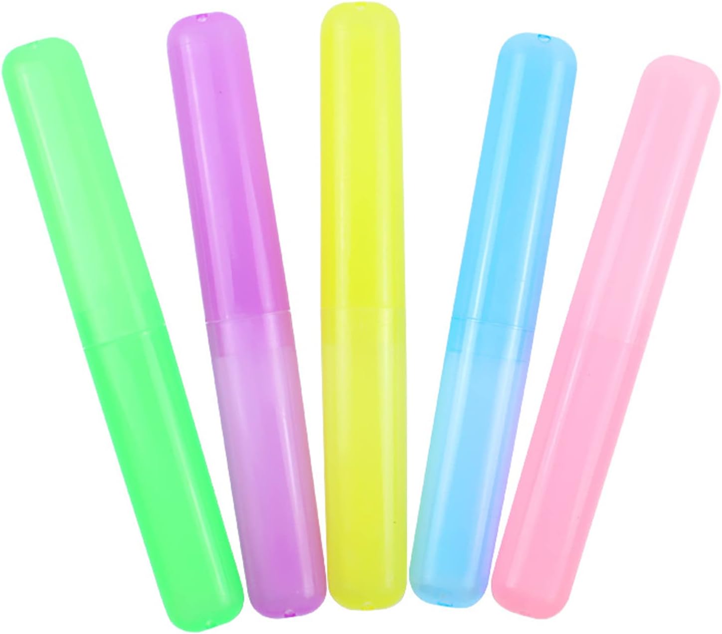Estuche de Viaje Portátil de,Estuche Cepillo de Dientes de Viaje,Transparente Caja de Cepillo de Dientes, Desmontable Caja de Cepillo de Dientes, Cepillo de Dientes Organizador,5 PCS