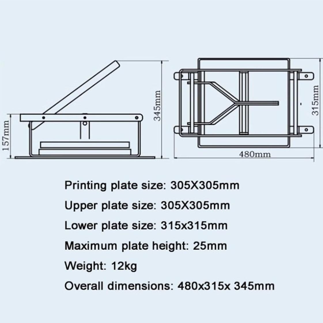 Lino - Prensa de impresión en bloque con ajuste de altura, placa de impresión de 12 x 12 pulgadas para impresión, tinta de bloque de madera, cortes de lino, ideal para artistas y proyectos de