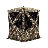 Barronett Blinds Big Mike Heavy-Duty, Portable Hunting Blind, Tall Hub Blind, 600 Denier Fabric, Shoot While Standing, Crater Harvest, 80” x 75” x 75”, BMHD300CH