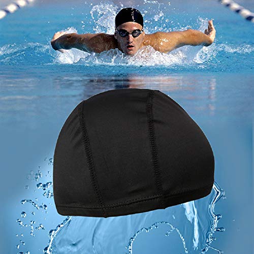 MLWSKERTY Men Women Flexible Sporty Polyester Swimming Swim Cap Bathing Hat Unisex