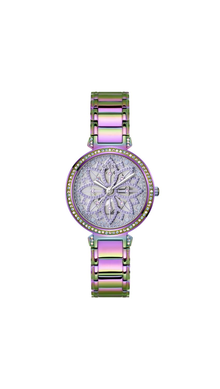 Guess Women's Pink Multicolor Stainless Steel Watch ,Ntricate Bracelet Design Is Truly One Of Kind And Beautiful Gw0528l4