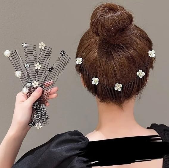 Image of Stretchy U-Shape Invisible Hair Clips - Flexible Hair Finishing Comb & Styling Tool for Secure Hold and Cute Hairstyles