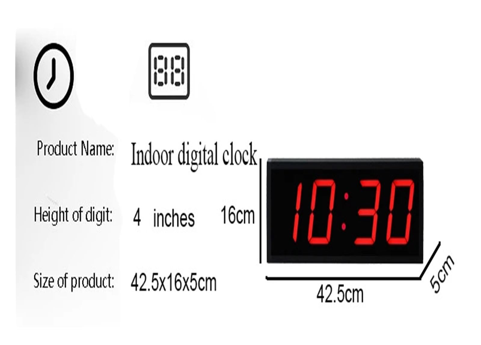 Grande orologio da parete digitale a LED con timer for il conto alla rovescia a 4 cifre con telecomando Molteplici modalità