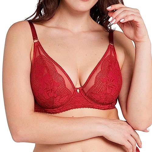 Sans Complexe Damen Charmante Balconette Bra, Granatrot, 85D EU