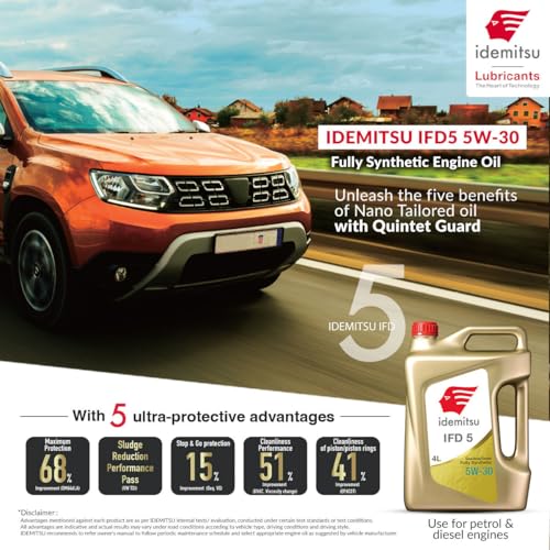 Image of Idemitsu IFD5 5W-30 SP /C2 Full Synthetic Engine Oil for Diesel and Petrol Cars 4L