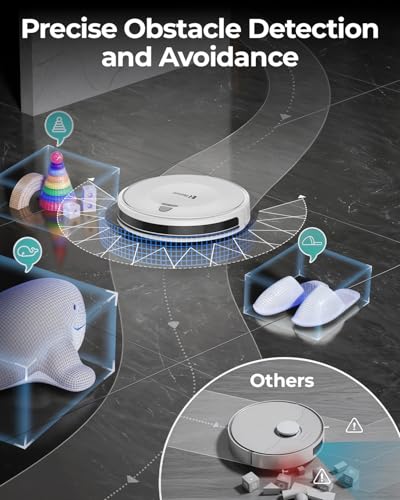 Image of Robot Vacuums,10KPa Robotic Vacuum Cleaner with Mapping,Lidar Navigation&Obstacle Avoidance,150mins Robot Vacuum with App /Alexa /Remote,Tangle-Free Pet Hair,Self-Charging (White)