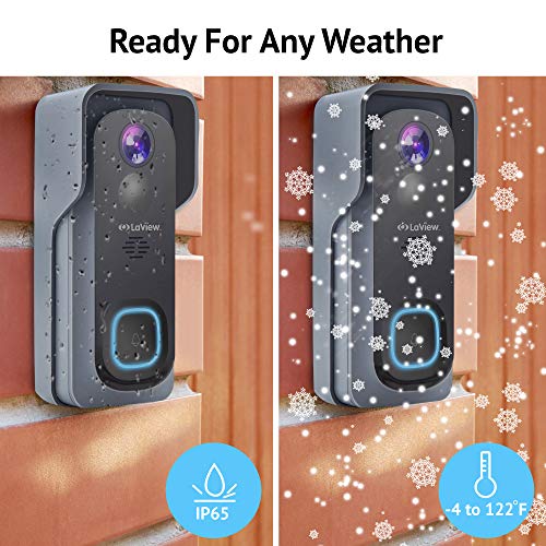 Laview Wifi Video Camera Doorbell Wireless ，Rechargeable Battery Simple Self-Installation, 32Gb, 1080P Video Ai Human Detection Night Vision, 2-Way Audio, Ip54 Waterproof, Usa Cloud Server #TOP6