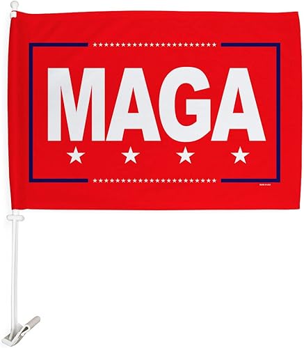 Trump Flag Bandera de coche para decoración de ventana de vehículo, clip en pequeño tapiz Pro Trump 2024 MAGA Bandera para Carros accesorios de