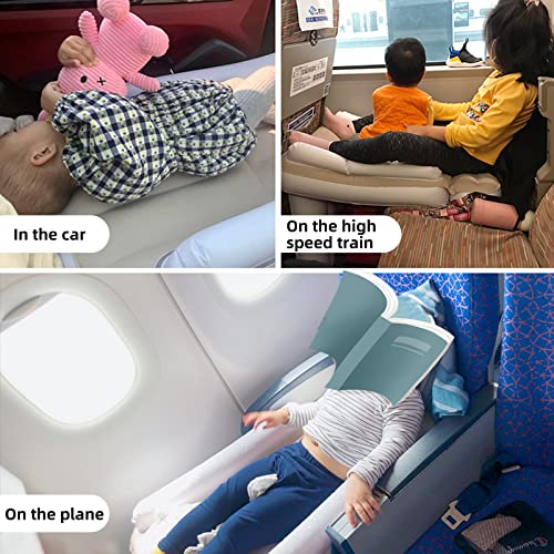 Fonkoufi Inflatable Toddler Travel Bed，Kids Travel Bed- Portable Baby Bed, Airplane Travel Essentials Kids，Toddler Air Mattress Suit For Economy Seats, Train, Car #TOP3
