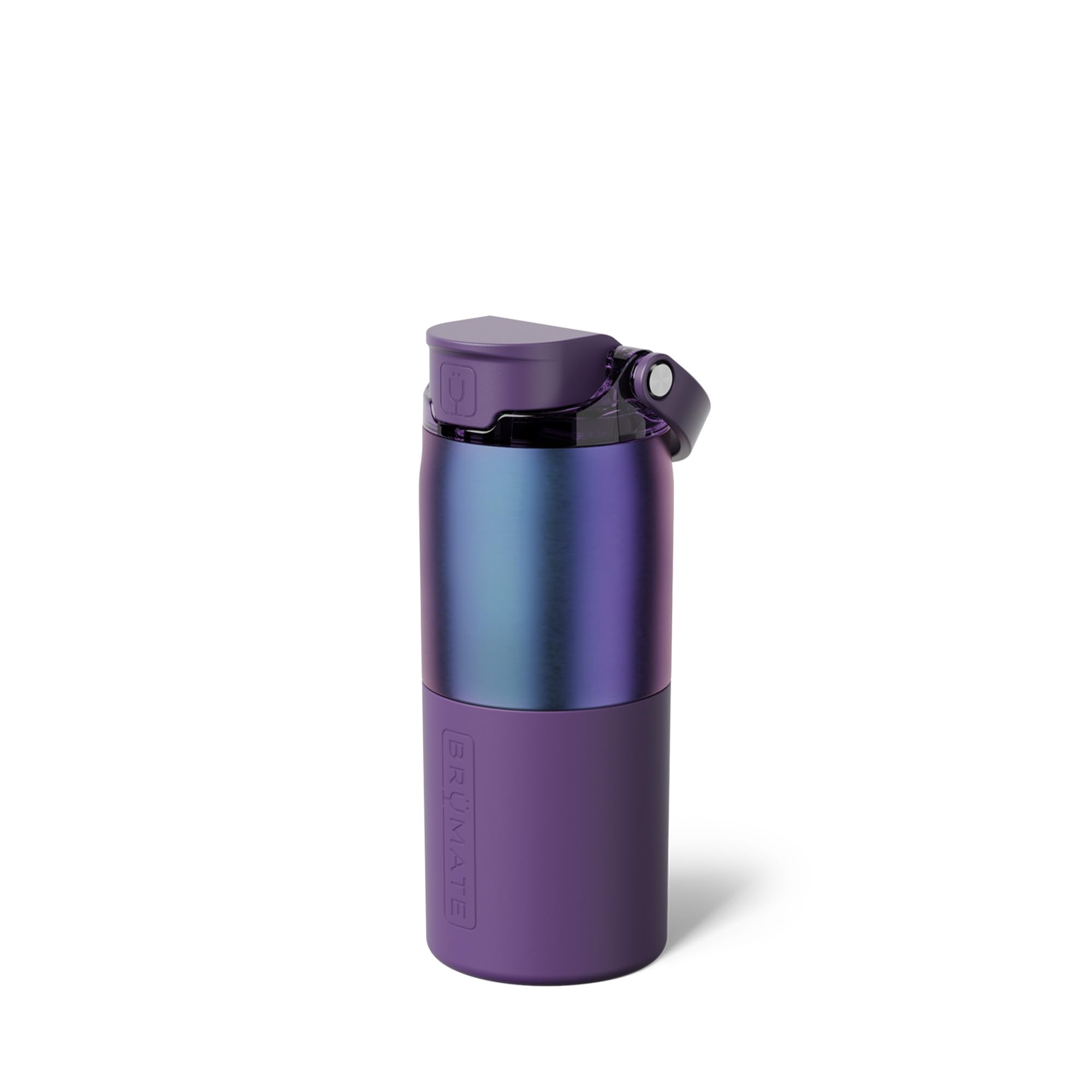 BrüMate Rise 18oz Water Bottle with Covered Silicone Straw | 100% Leakproof Insulated Kids Water Bottle | Cup Holder Friendly Base | 18oz (Dark Aura)