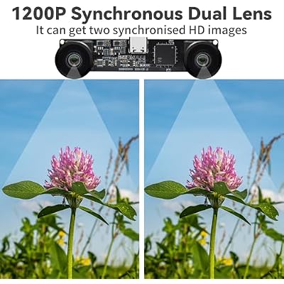 MMlove USB Stereo Camera Module 1200P 60FPS Global Shutter USB Webcam with Synchronous Dual Lens,600P 120FPS High Speed 3D Webcam 112 Wide Angle Lightburn Camera for VR,PC/Laptop/Raspberry Pi