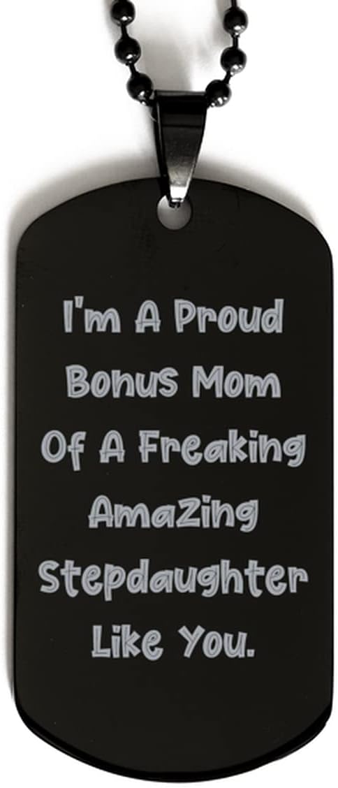 Funny Stepdaughter Black Dog Tag, I'm A Proud Ireland Ubuy