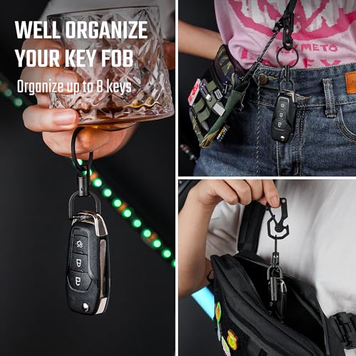 Image of KeyUnity KM13 Swivel Keychain with D Ring Key Shackle, Titanium Rotatable Key Organizer